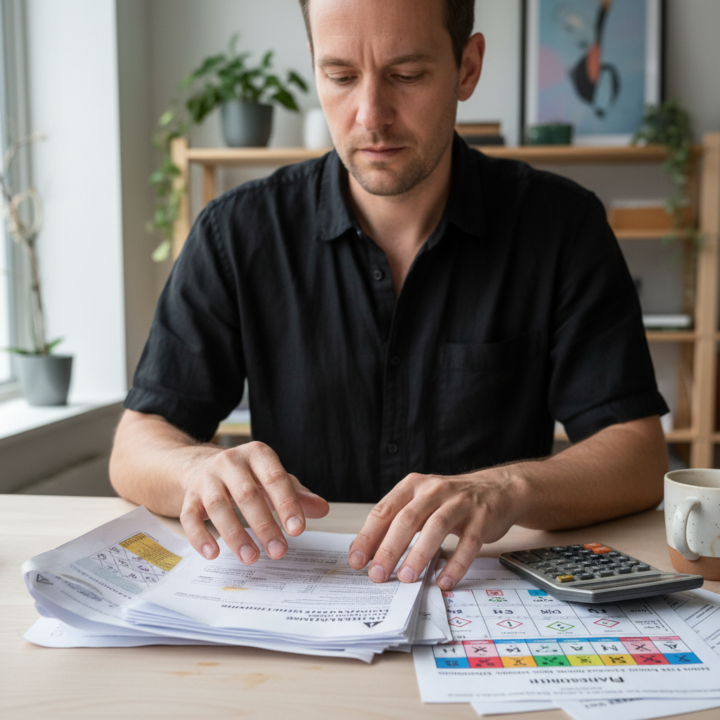 Miljökoordinator som arbetar med avfallsdokumentation och transportdokument