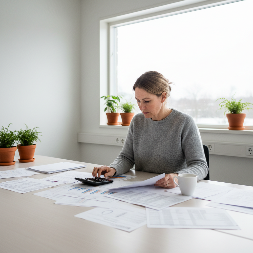 Ekonomichef som planerar budget och ekonomiuppföljning för året